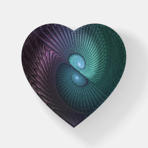 Two Spirals Colorful Modern Abstract Fractal Art Paperweight