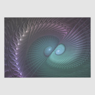 Two Spirals Colorful Modern Abstract Fractal Art Tissue Paper