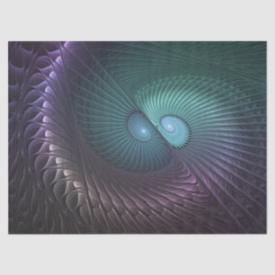 Two Spirals Colorful Modern Abstract Fractal Art Tissue Paper