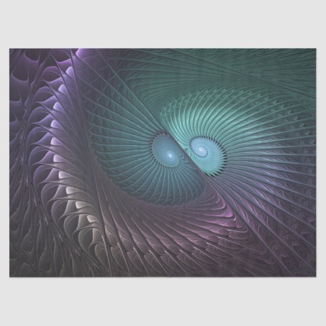 Two Spirals Colorful Modern Abstract Fractal Art Tissue Paper (Front)