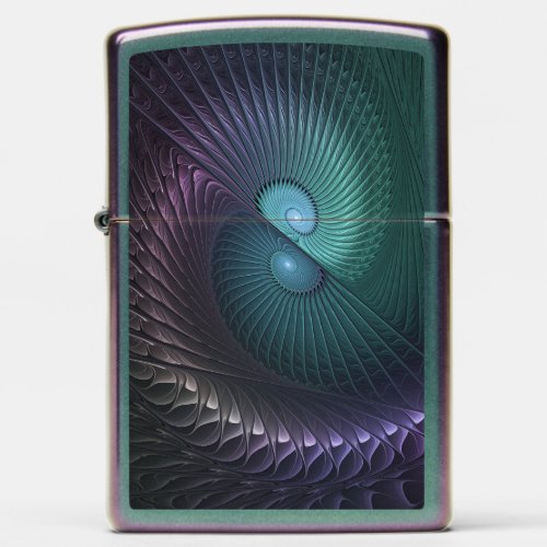 Two Spirals Colorful Modern Abstract Fractal Art Zippo Lighter