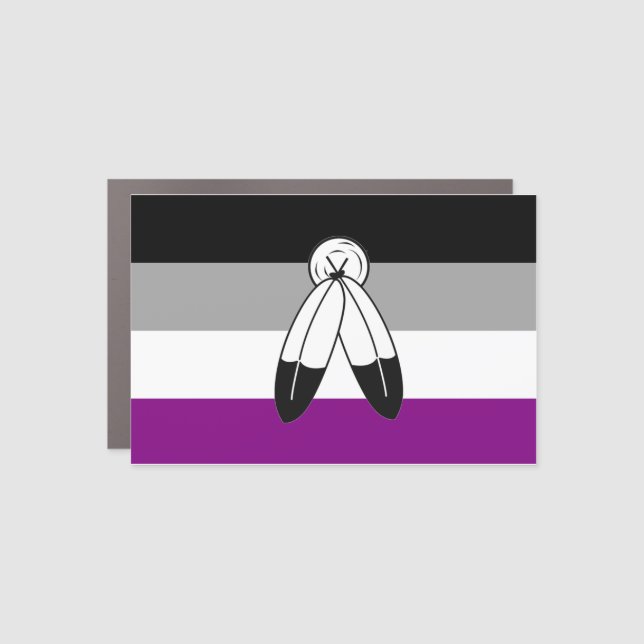 Two-Spirit Asexual Pride Flag Car Magnet (Front)