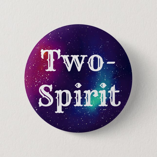 Two-Spirit Customizable Galaxy Identity Button (Front)