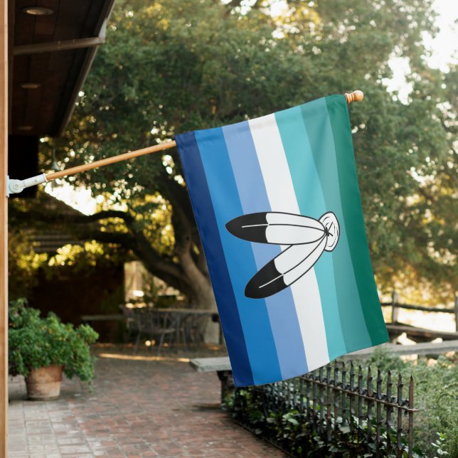 Two-Spirit Gay Male Pride House Flag (In SItu)