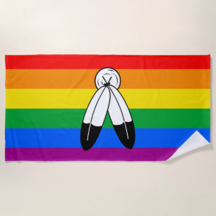 Two-Spirit LGBTQ+ Pride Flag Beach Towel