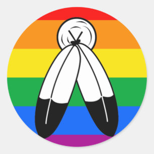 Two-Spirit LGBTQ+ Pride Flag Classic Round Sticker
