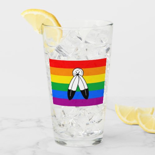 Two_Spirit LGBTQ Pride Flag Glass