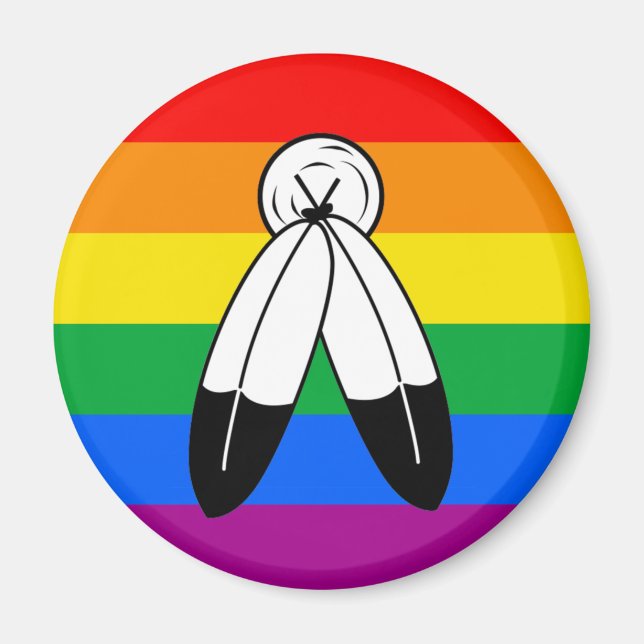 Two-Spirit LGBTQ+ Pride Flag Magnet (Front)