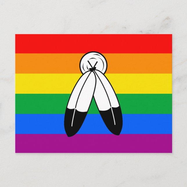 Two-Spirit LGBTQ+ Pride Flag Postcard (Front)