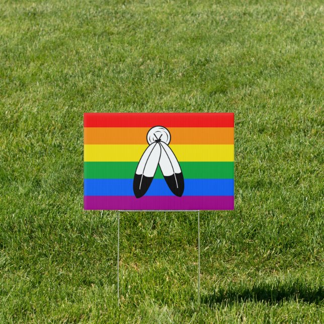 Two-Spirit LGBTQ+ Pride Flag Sign (Insitu)