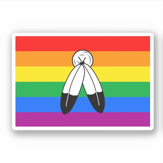 Two-Spirit LGBTQ+ Pride Flag Sticker (Front)