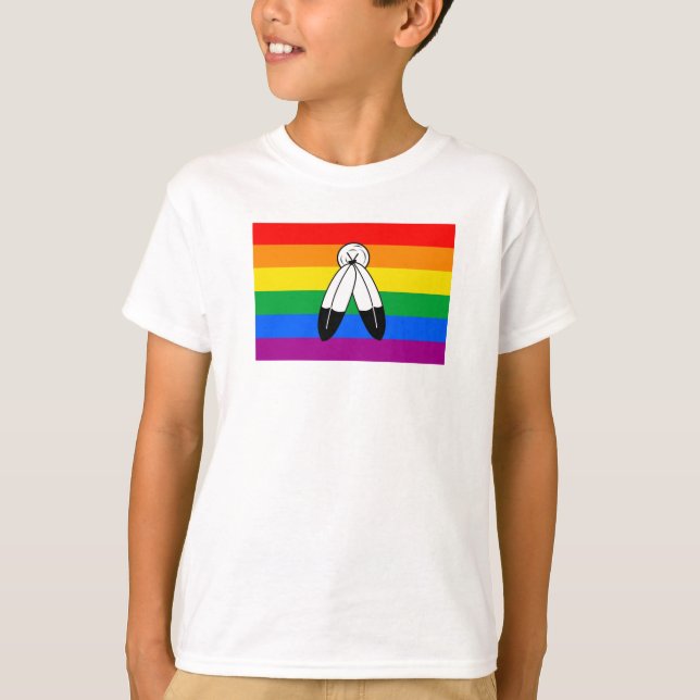 Two-Spirit LGBTQ+ Pride Flag T-Shirt (Front)
