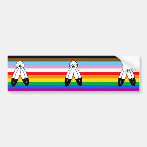 Two_Spirit LGBTQ Progress Pride Flag Bumper Sticker