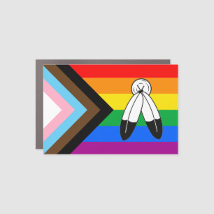 Two-Spirit LGBTQ+ Progress Pride Flag Car Magnet