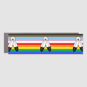 Two-Spirit LGBTQ+ Progress Pride Flag Car Magnet