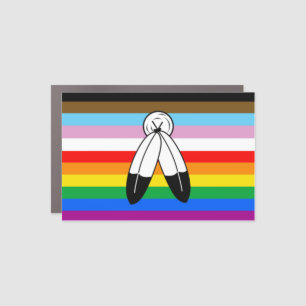 Two-Spirit LGBTQ+ Progress Pride Flag Car Magnet