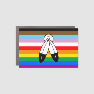 Two-Spirit LGBTQ+ Progress Pride Flag Car Magnet