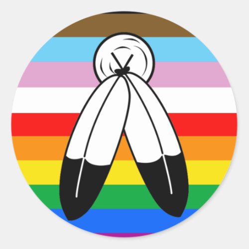 Two_Spirit LGBTQ Progress Pride Flag Classic Round Sticker