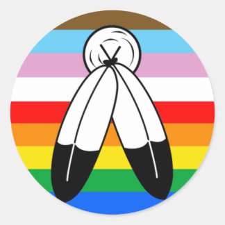 Two-Spirit LGBTQ+ Progress Pride Flag Classic Round Sticker
