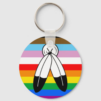 Two-Spirit LGBTQ+ Progress Pride Flag Keychain