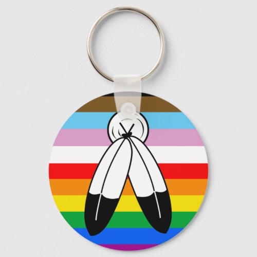 Two_Spirit LGBTQ Progress Pride Flag Keychain