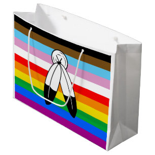Two-Spirit LGBTQ+ Progress Pride Flag Large Gift Bag