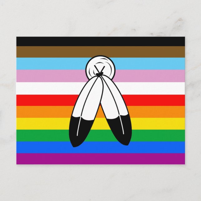 Two-Spirit LGBTQ+ Progress Pride Flag Postcard (Front)