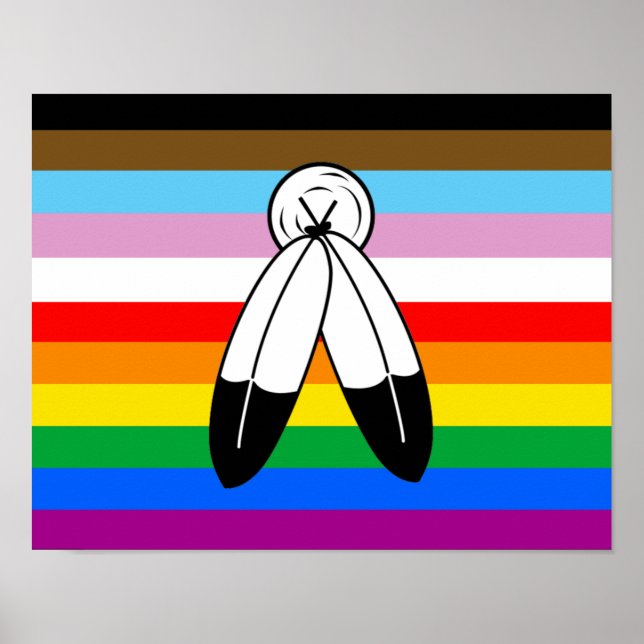 Two-Spirit LGBTQ+ Progress Pride Flag Poster (Front)