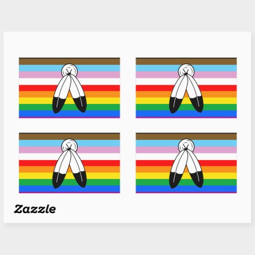 Two_Spirit LGBTQ Progress Pride Flag Rectangular Sticker