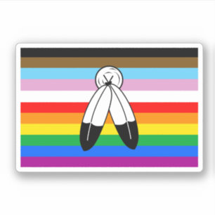 Two-Spirit LGBTQ+ Progress Pride Flag Sticker