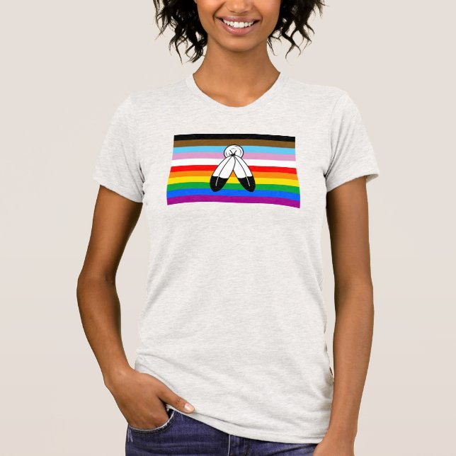 Two-Spirit LGBTQ+ Progress Pride Flag T-Shirt (Front)
