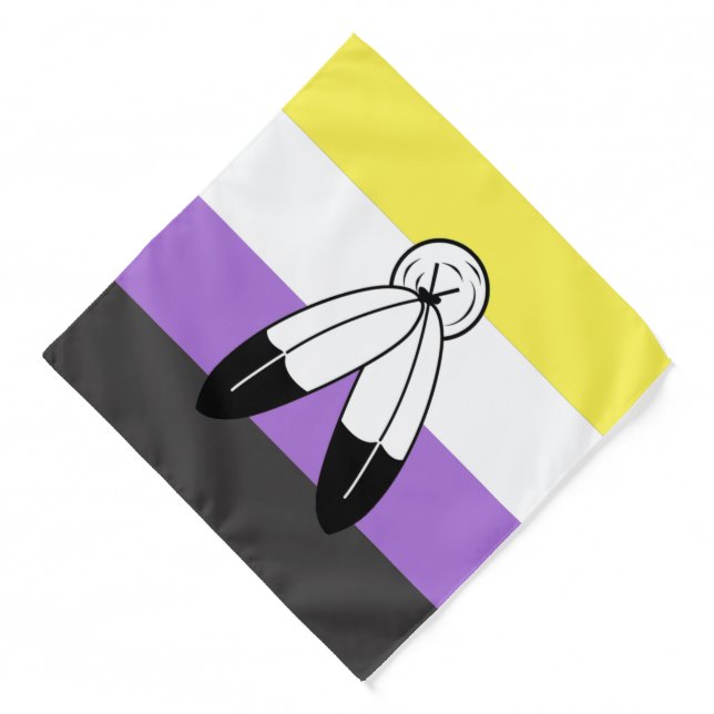 Two-Spirit Nonbinary Pride Flag Bandana (Front)