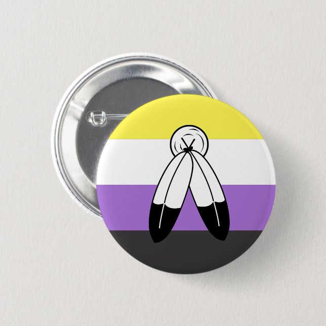 Two-Spirit Nonbinary Pride Flag Button (Front & Back)