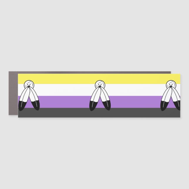 Two-Spirit Nonbinary Pride Flag Car Magnet (Front)