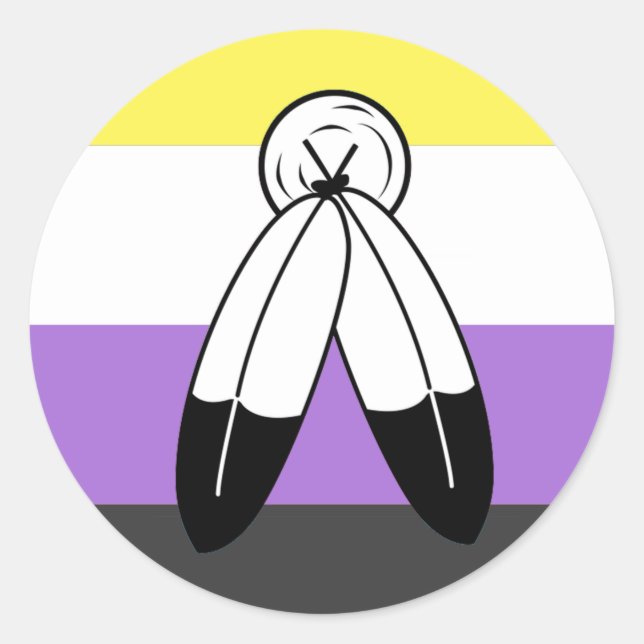 Two-Spirit Nonbinary Pride Flag Classic Round Sticker (Front)