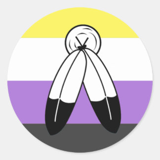 Two-Spirit Nonbinary Pride Flag Classic Round Sticker