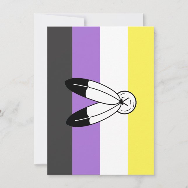 Two-Spirit Nonbinary Pride Flag Holiday Card (Front)