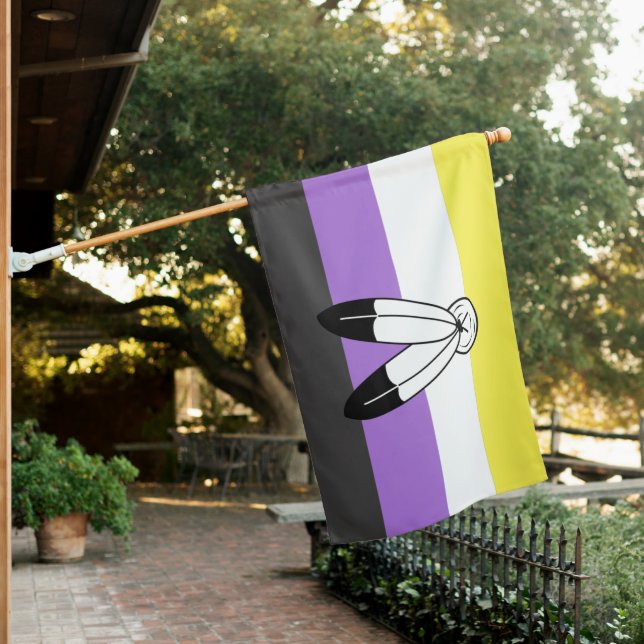 Two-Spirit Nonbinary Pride House Flag (In SItu)