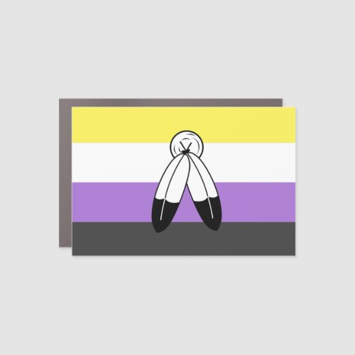 Two_Spirit Nonbinary Pride House Flag Car Magnet