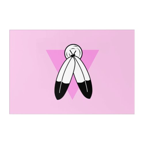 Two_Spirit Pink Triangle Flag Acrylic Print