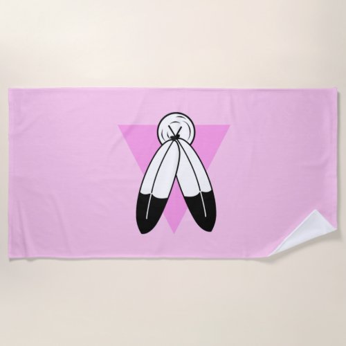 Two_Spirit Pink Triangle Flag Beach Towel