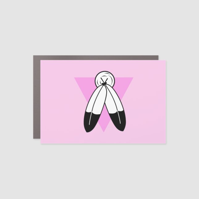 Two-Spirit Pink Triangle Flag Car Magnet (Front)