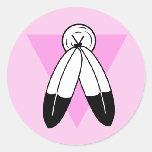 Two_Spirit Pink Triangle Flag Classic Round Sticker
