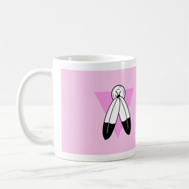 Two-Spirit Pink Triangle Flag Coffee Mug (Left)