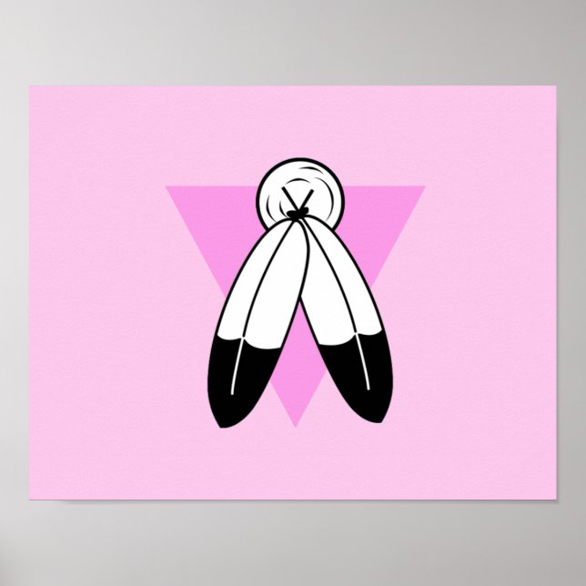 Two-Spirit Pink Triangle Flag Poster (Front)