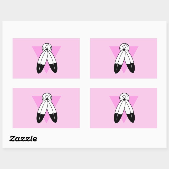 Two-Spirit Pink Triangle Flag Rectangular Sticker (Sheet)