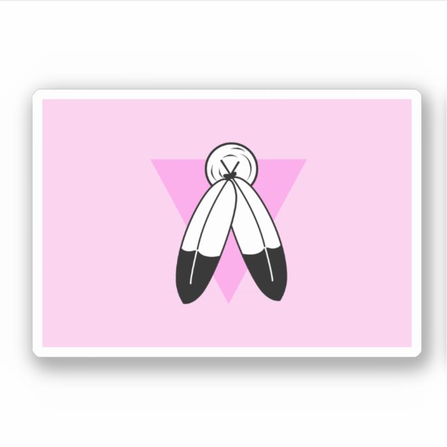 Two-Spirit Pink Triangle Flag Sticker (Front)
