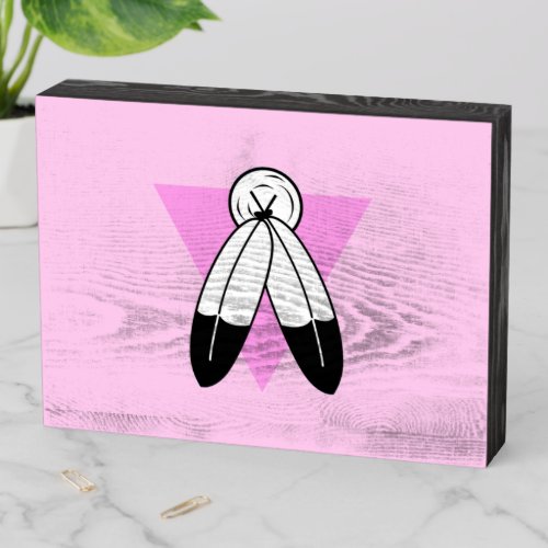 Two_Spirit Pink Triangle Flag Wooden Box Sign