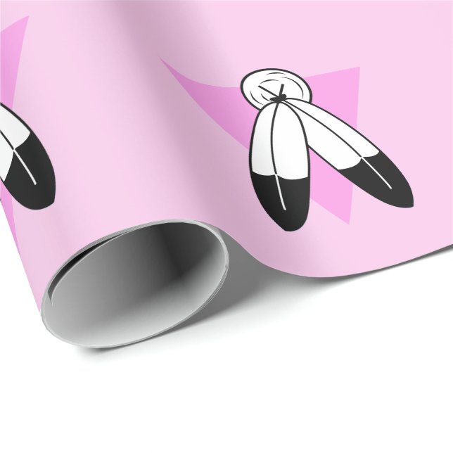 Two-Spirit Pink Triangle Flag Wrapping Paper (Roll Corner)