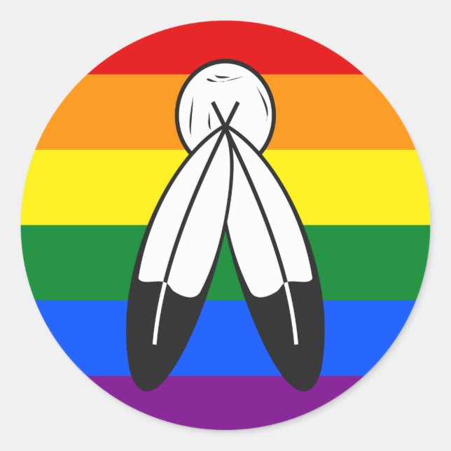 two-Spirit Pride Flag Classic Round Sticker (Front)